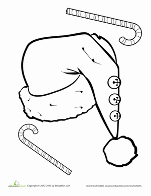 Santa Hat Coloring Page