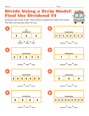 Divide Using a Strip Model: Find the Dividend #1