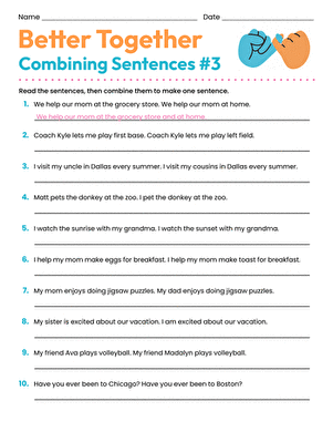 Better Together: Combining Sentences #3