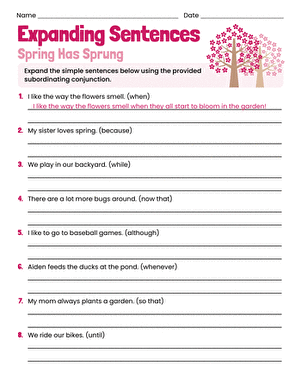 Expanding Sentences: Spring Has Sprung