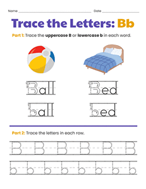 Trace the Letters: Bb