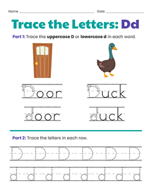 Trace the Letters: Dd