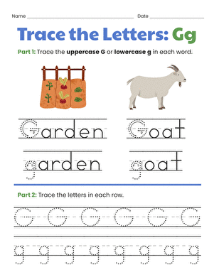 Trace the Letters: Gg