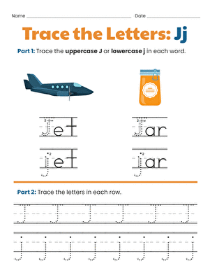 Trace the Letters: Jj