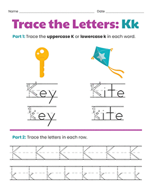 Trace the Letters: Kk