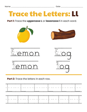 Trace the Letters: Ll
