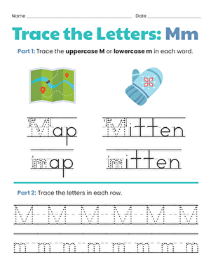 Trace the Letters: Mm