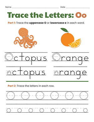 Trace the Letters: Oo