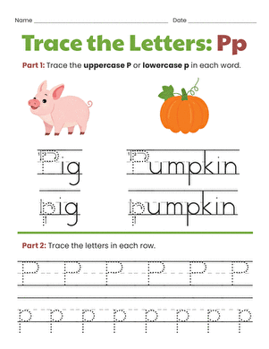 Trace the Letters: Pp