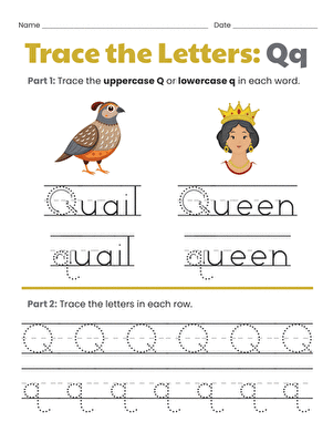 Trace the Letters: Qq