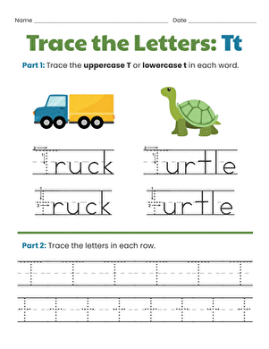 Trace the Letters: Tt