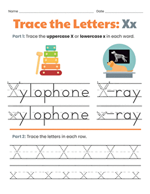 Trace the Letters: Xx