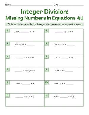Integer Division: Missing Numbers in Equations #1