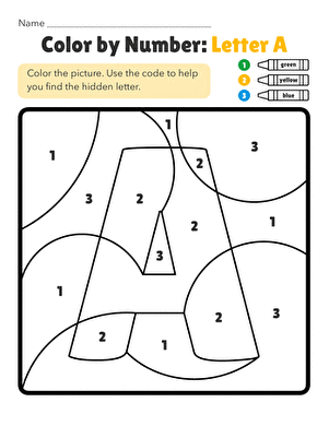 Color by Number: Letter A
