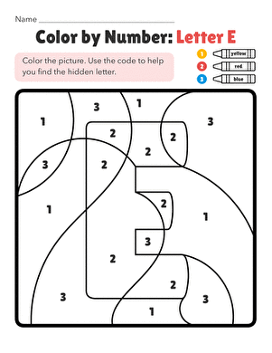 Color by Number: Letter E