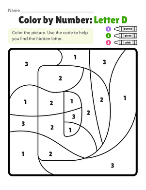 Color by Number: Letter D
