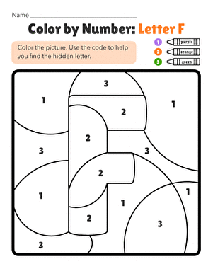 Color by Number: Letter F