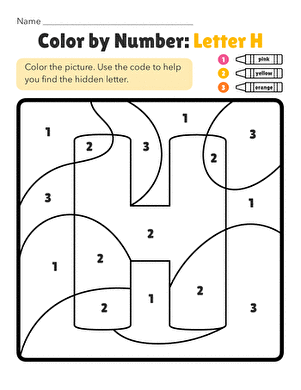 Color by Number: Letter H