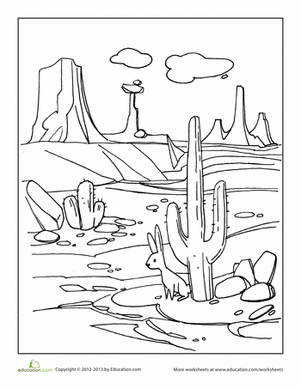 Desert Coloring Page