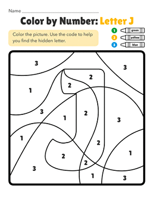 Color by Number: Letter J