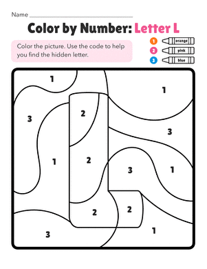 Color by Number: Letter L