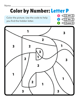 Color by Number: Letter P