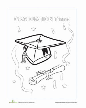 Graduation Cap Coloring Page