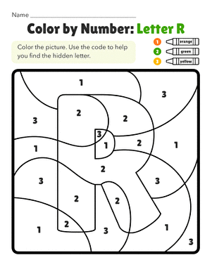 Color by Number: Letter R