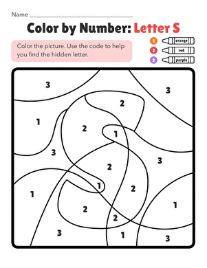 Color by Number: Letter S