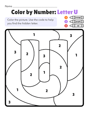 Color by Number: Letter U