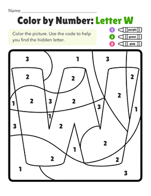 Color by Number: Letter W