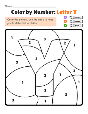 Color by Number: Letter Y