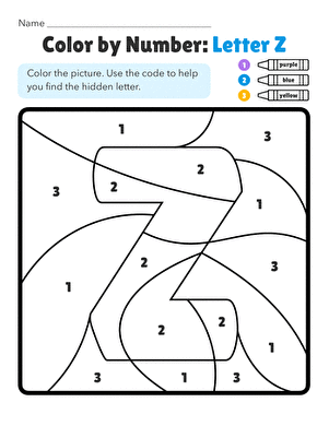 Color by Number: Letter Z