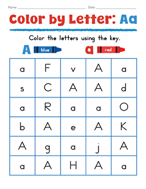 Color by Letter: Aa