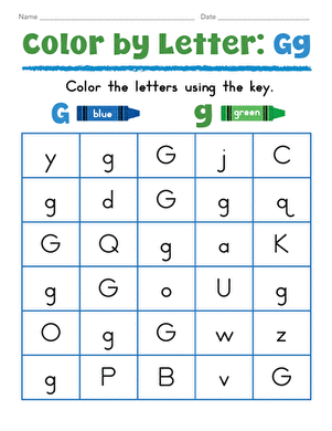 Color by Letter: Gg