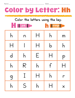 Color by Letter: Hh