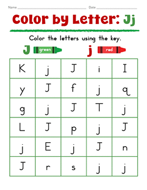 Color by Letter: Jj