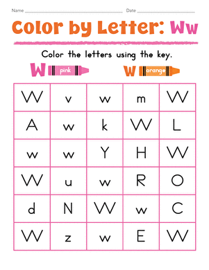Color by Letter: Ww