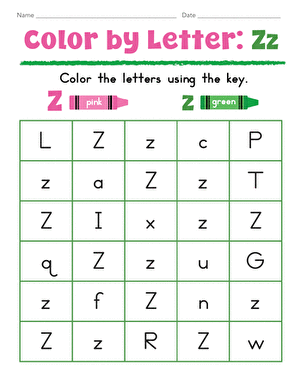 Color by Letter: Zz
