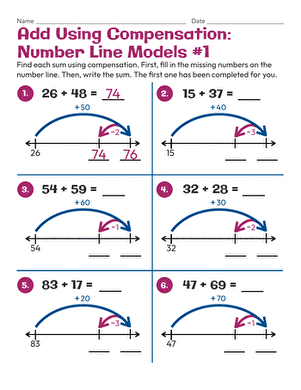 Add Using Compensation: Number Line Models #1