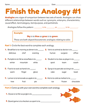 Finish the Analogy #1