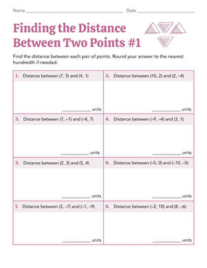 Finding the Distance Between Two Points #1