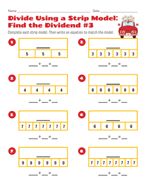 Divide Using a Strip Model: Find the Dividend #3