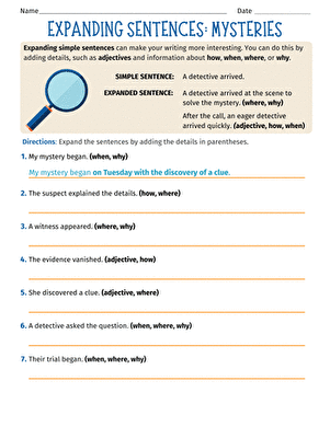 Expanding Sentences: Mysteries
