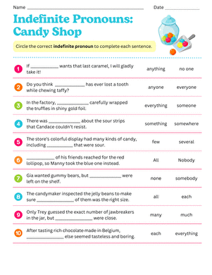 Indefinite Pronouns: Candy Shop
