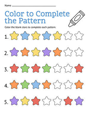 Color to Complete the Pattern | Worksheet | Education.com