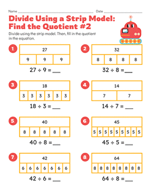 Divide Using a Strip Model: Find the Quotient #2