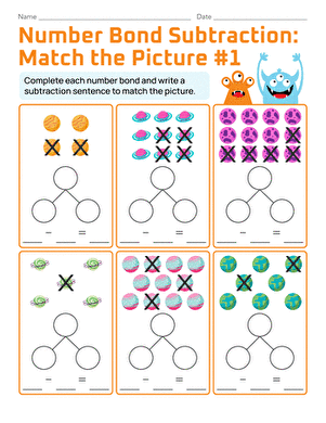 Number Bond Subtraction: Match the Picture #1