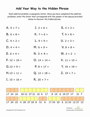 Addition Practice Sheet