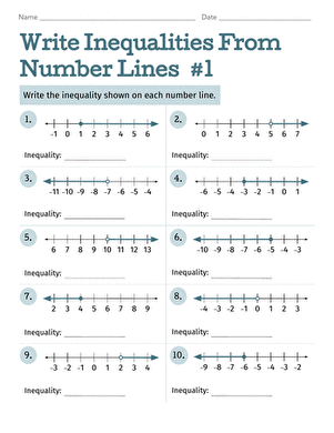 Write Inequalities From Number Lines #1